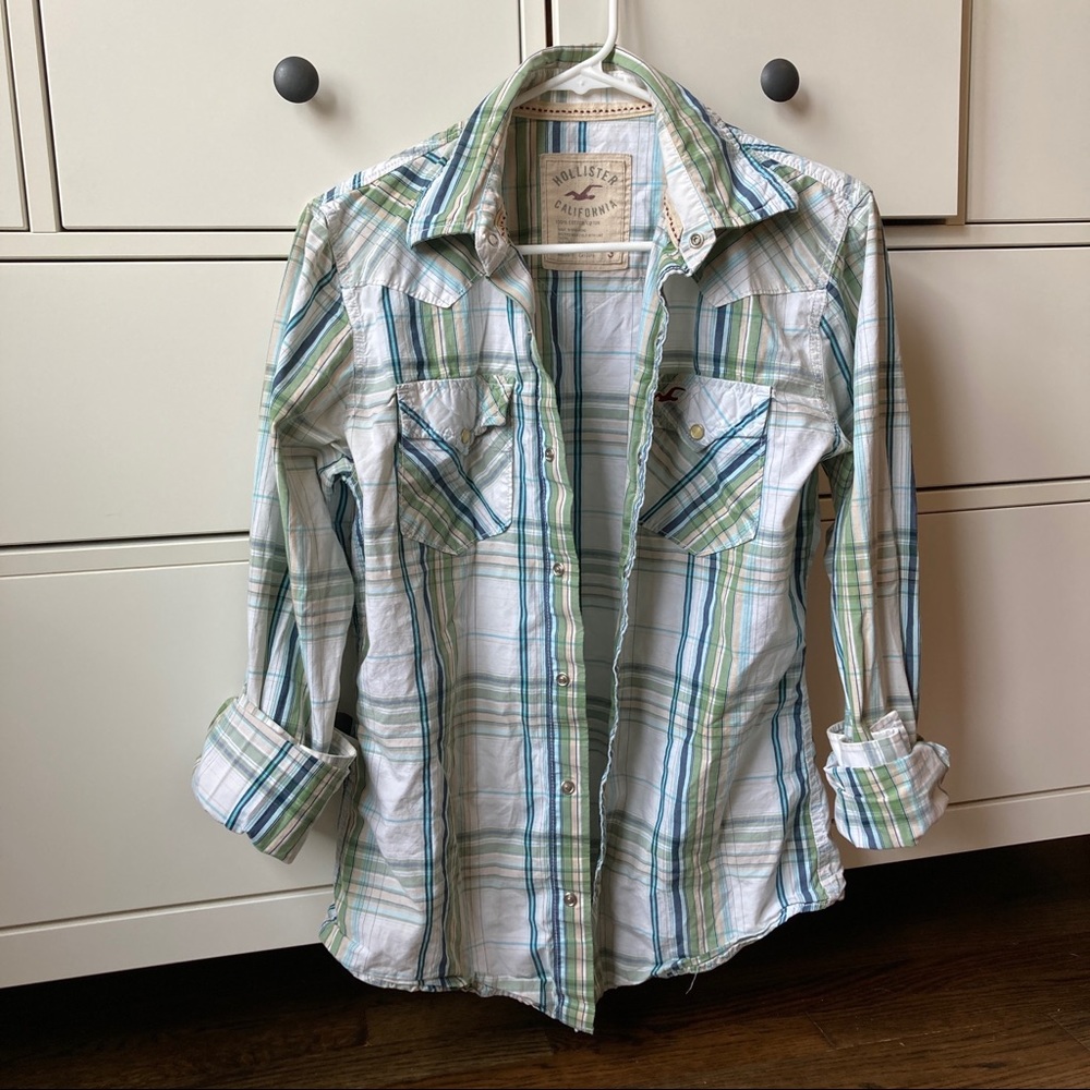 EUC Hollister Men’s Plaid Snap Up Shirt